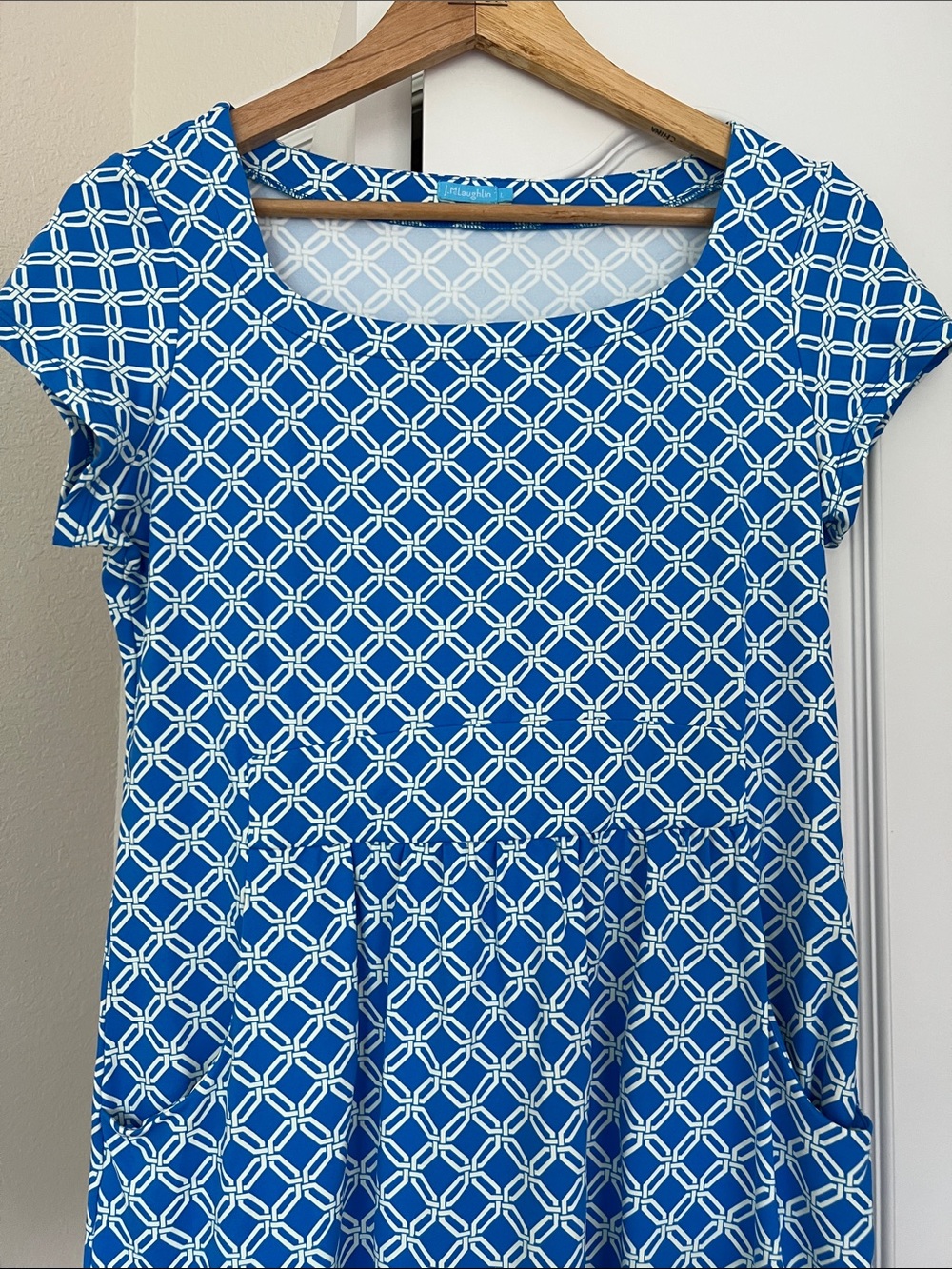 J. McLaughlin EMMA Blue Design Dress